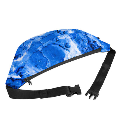 Blue Sapphire Marble Print Fanny Pack