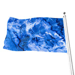 Blue Sapphire Marble Print Flag