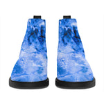 Blue Sapphire Marble Print Flat Ankle Boots