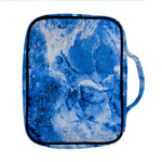 Blue Sapphire Marble Print Front Pocket Bible Bag
