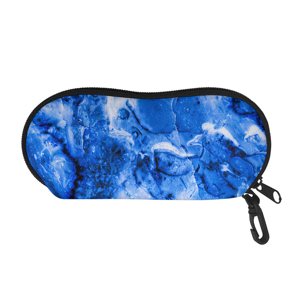 Blue Sapphire Marble Print Glasses Case