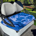 Blue Sapphire Marble Print Golf Cart Seat Cover