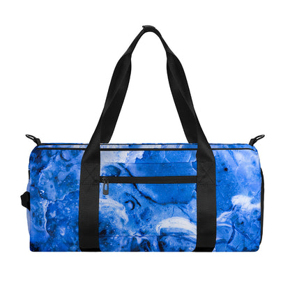Blue Sapphire Marble Print Gym Bag