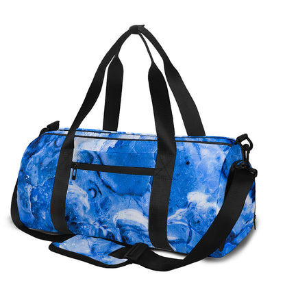 Blue Sapphire Marble Print Gym Bag