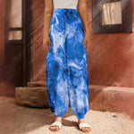 Blue Sapphire Marble Print Harem Pants