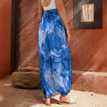 Blue Sapphire Marble Print Harem Pants