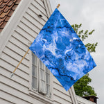 Blue Sapphire Marble Print House Flag