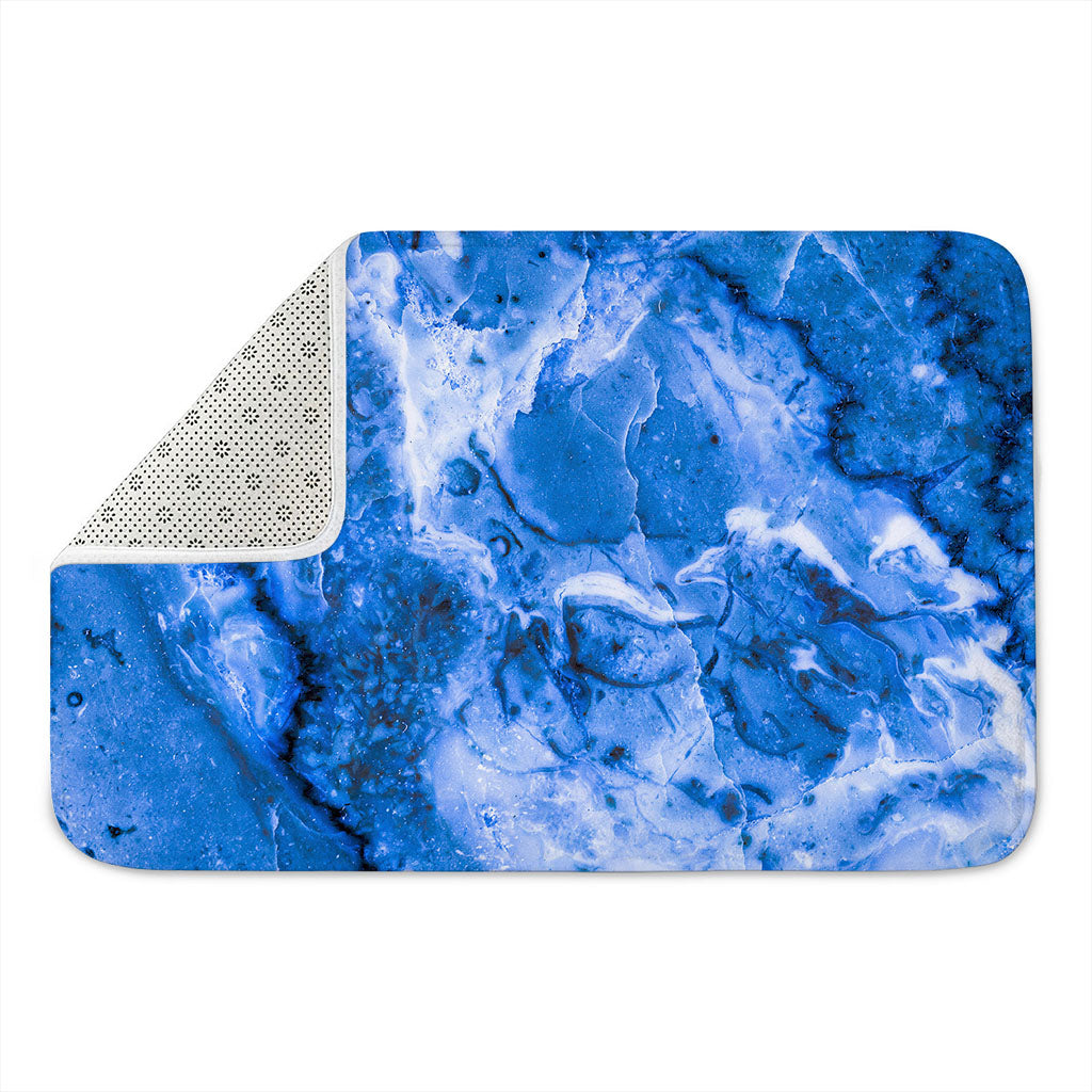 Blue Sapphire Marble Print Indoor Door Mat