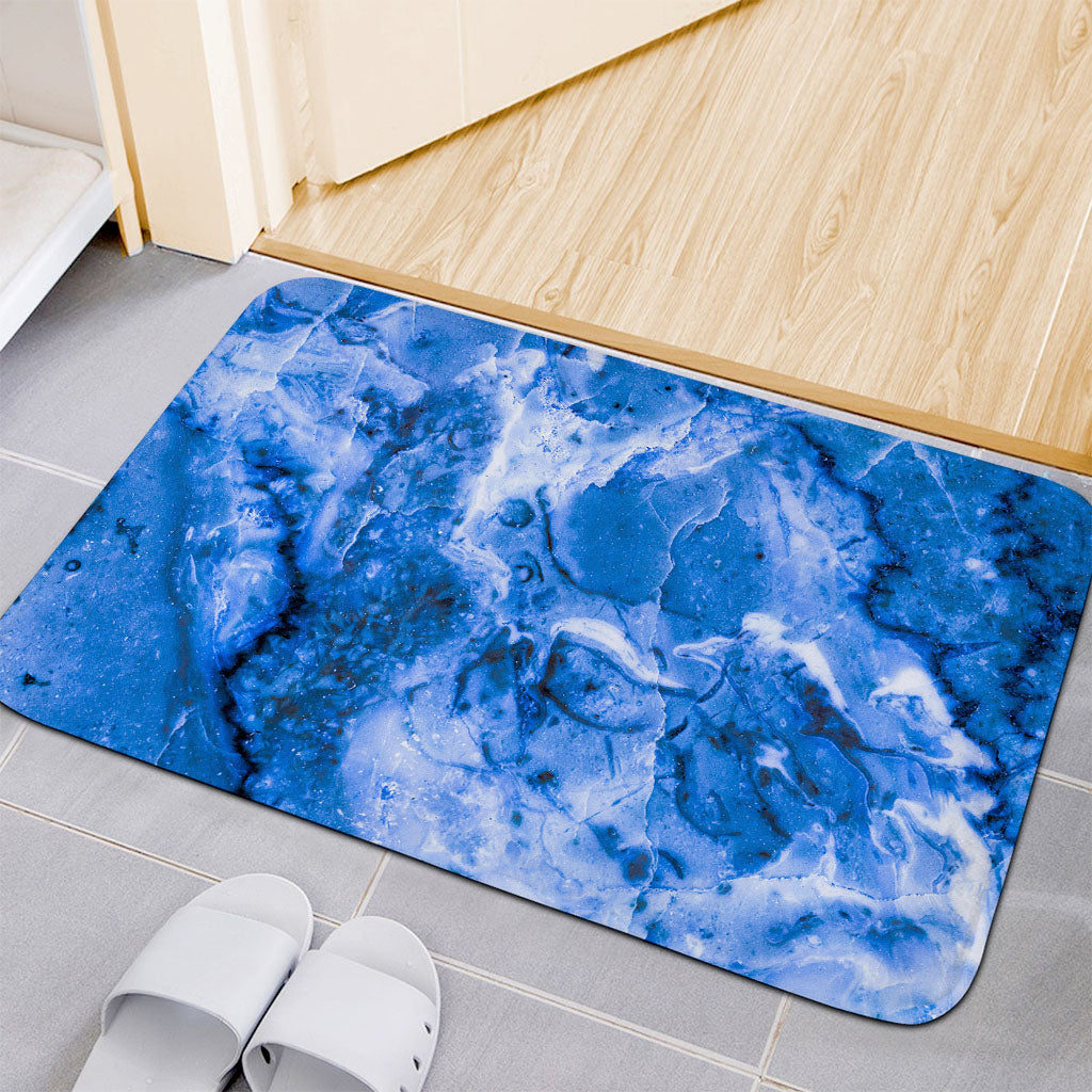 Blue Sapphire Marble Print Indoor Door Mat