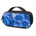 Blue Sapphire Marble Print Portable Cooler Travel Case