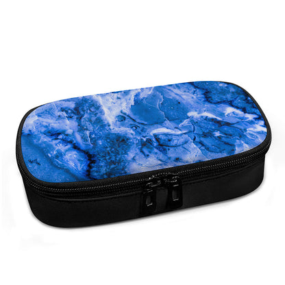 Blue Sapphire Marble Print Insulin Cooler Travel Case