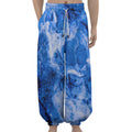 Blue Sapphire Marble Print Lantern Pants