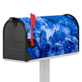 Blue Sapphire Marble Print Mailbox Cover