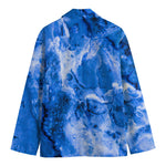 Blue Sapphire Marble Print Men's Blazer