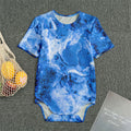 Blue Sapphire Marble Print Men's Bodysuit