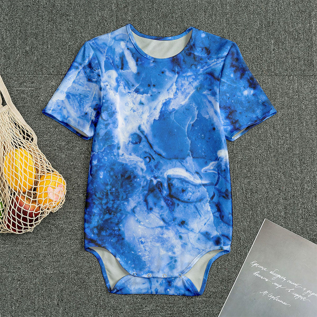 Blue Sapphire Marble Print Men's Bodysuit