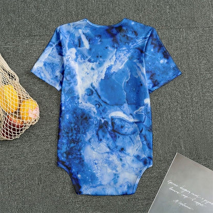 Blue Sapphire Marble Print Men's Bodysuit