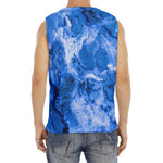 Blue Sapphire Marble Print Men's Fitness Tank Top