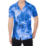 Blue Sapphire Marble Print Men's Shirt