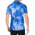 Blue Sapphire Marble Print Men's Shirt