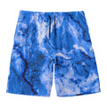 Blue Sapphire Marble Print Men's Swim Trunks