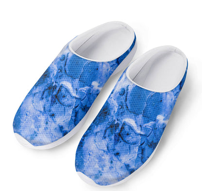 Blue Sapphire Marble Print Mesh Casual Shoes