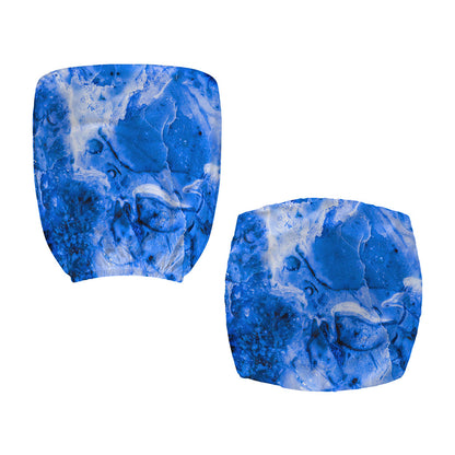 Blue Sapphire Marble Print Office Chair Cover