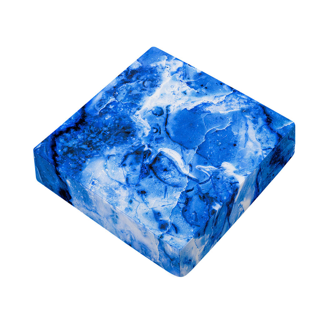 Blue Sapphire Marble Print Outdoor Seat Cushion Cover