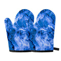 Blue Sapphire Marble Print Oven Mitts