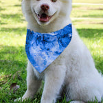 Blue Sapphire Marble Print Over The Collar Dog Bandana