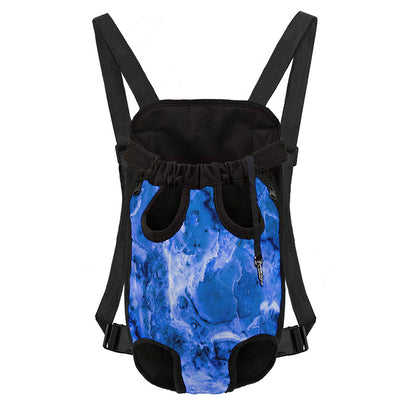 Blue Sapphire Marble Print Pet Carrier Backpack