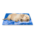 Blue Sapphire Marble Print Pet Cooling Mat Cover