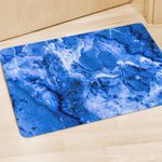 Blue Sapphire Marble Print Polyester Doormat
