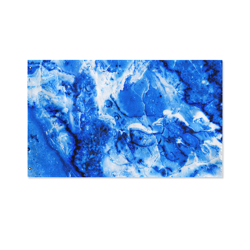 Blue Sapphire Marble Print Polyester Flag