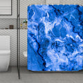 Blue Sapphire Marble Print Polyester Shower Curtain