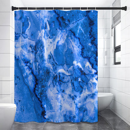 Blue Sapphire Marble Print Premium Shower Curtain