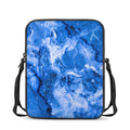 Blue Sapphire Marble Print Rectangular Crossbody Bag