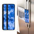 Blue Sapphire Marble Print Refrigerator Handle Covers