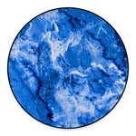 Blue Sapphire Marble Print Round Floor Mat