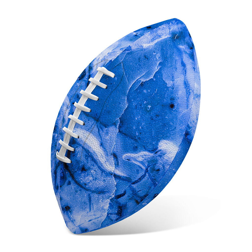 Blue Sapphire Marble Print Rugby Ball