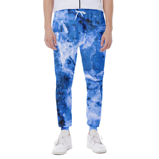 Blue Sapphire Marble Print Scuba Joggers