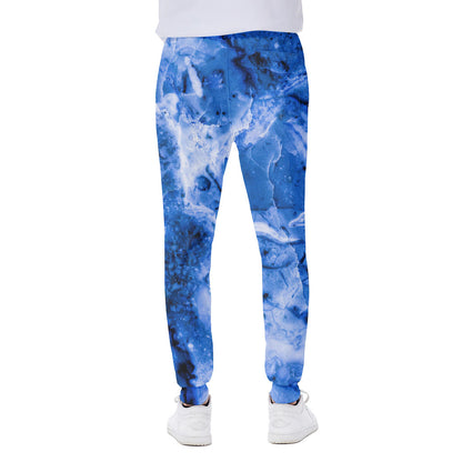 Blue Sapphire Marble Print Scuba Joggers