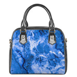 Blue Sapphire Marble Print Shoulder Handbag