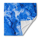 Blue Sapphire Marble Print Silk Bandana