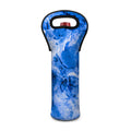 Blue Sapphire Marble Print Single Neoprene Wine Tote