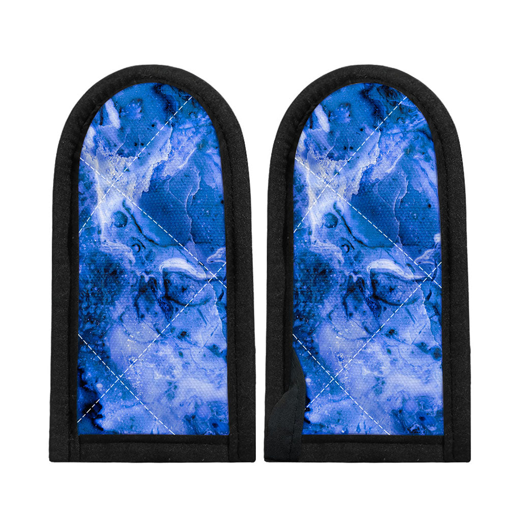 Blue Sapphire Marble Print Skillet Handle Cover