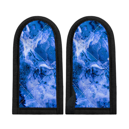 Blue Sapphire Marble Print Skillet Handle Cover