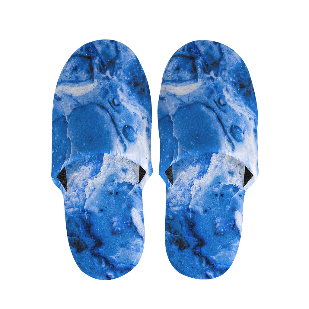 Blue Sapphire Marble Print Slippers