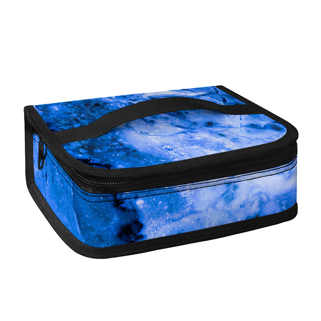 Blue Sapphire Marble Print Small Lunch Bag