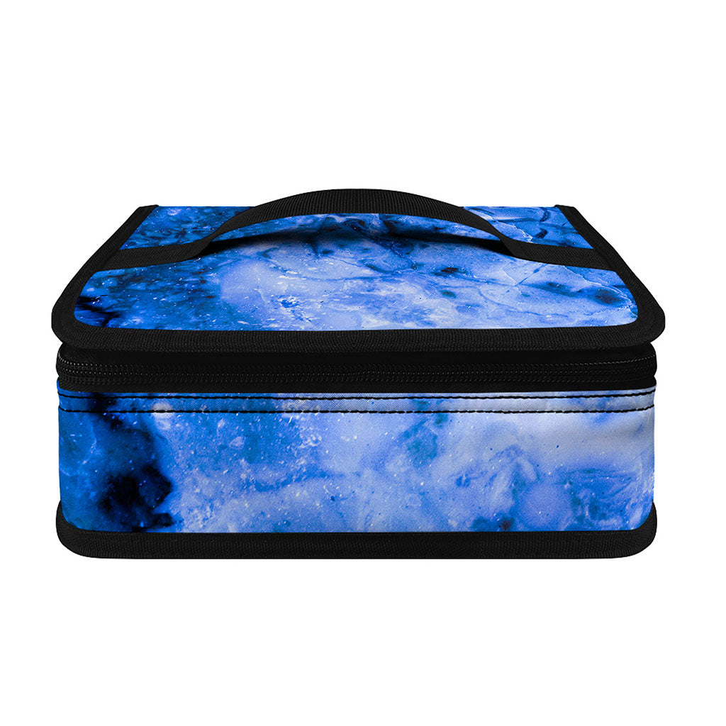 Blue Sapphire Marble Print Small Lunch Bag